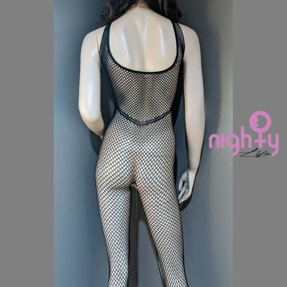 Criss-Cross Crotchless Bodystocking - Picture 4 of 4